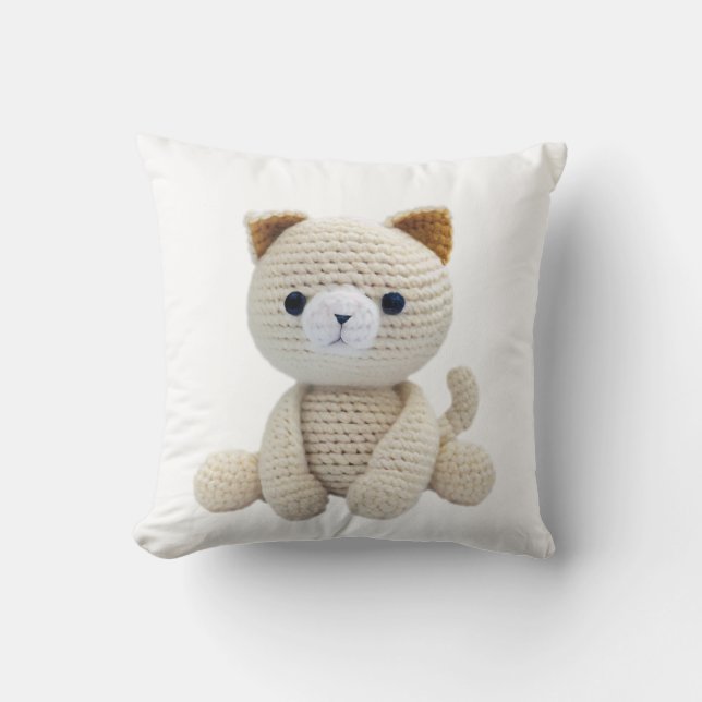 Cat Crochet Toy Cushion Baby Kinderzimmer Kissen (Vorderseite)