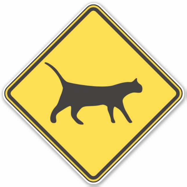 Cat Crossing Aufkleber (Vorderseite)