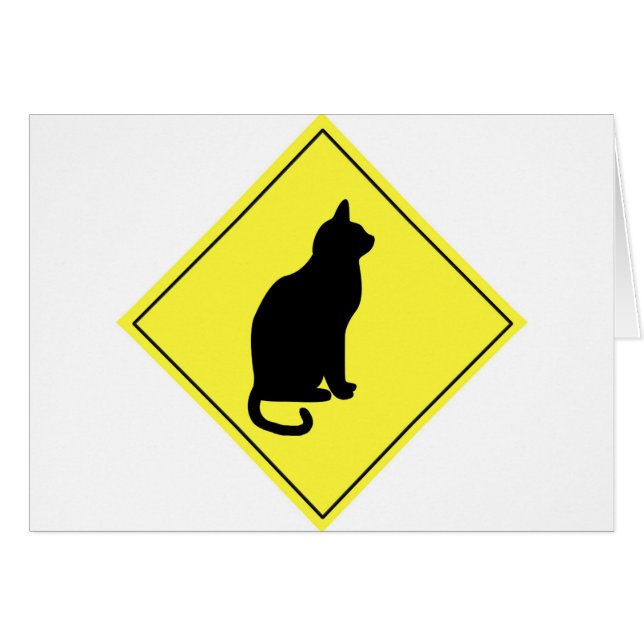 Cat Crossing Sign (Vorderseite (Horizontal))