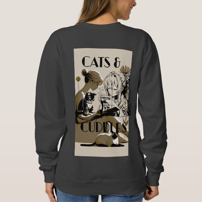 Cat&cuddles Lesen von Büchern, kittendesignT-Shirt Sweatshirt (Rückseite)