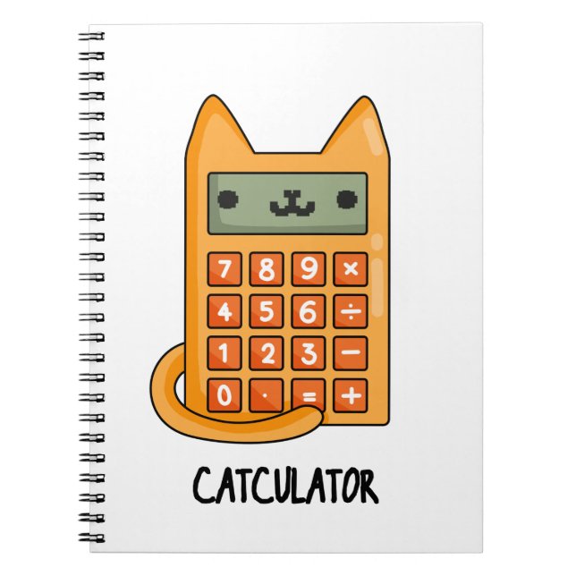 Cat-culator Funny Kitty Cat Calculator Pun Notizblock (Vorderseite)
