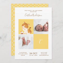 Cat Cupcake ・ Alphabet Monogram Niedlich Baby Shoo Einladung