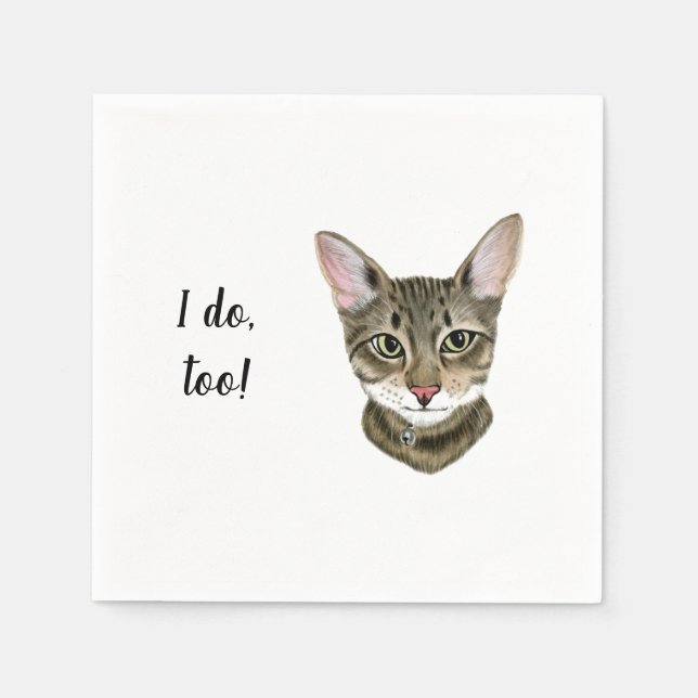 Cat Custom Cocktail Napkin Serviette (Vorderseite)