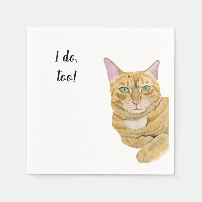 Cat Custom Cocktail Napkin Serviette (Vorderseite)