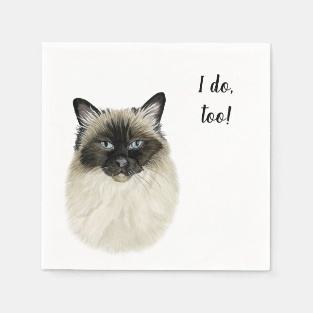 Cat Custom Cocktail Napkin Serviette (Vorderseite)