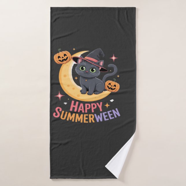 Cat Cute Halloween Aesthetic Essential T-Shirt Badehandtuch (Badehandtuch)