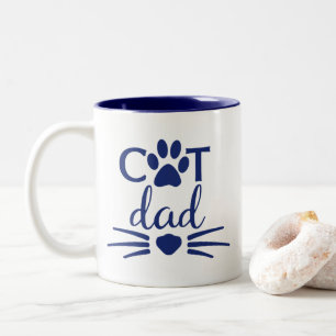 Cat Dad 2 Navy Zweifarbige Tasse