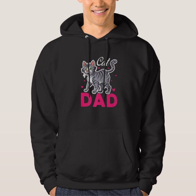 Cat Dad Best Cat Kitty Kitten Father Mens Hoodie (Vorderseite)