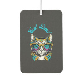 Cat Dad Black Cat Vintage Eighties Style Cat Retro Autolufterfrischer