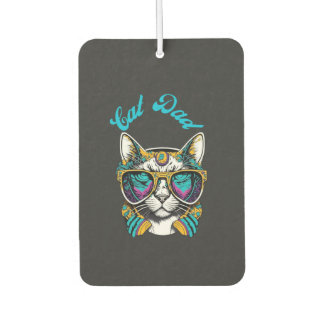 Cat Dad Black Cat Vintage Eighties Style Cat Retro Autolufterfrischer