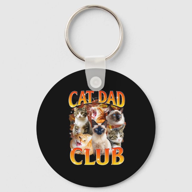 Cat Dad Club Funny Life Is Better With Cats Father Schlüsselanhänger (Vorderseite)