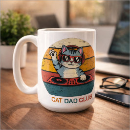 CAT DAD CLUB / Funny Retro misician Kaffeetasse