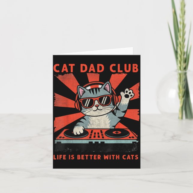 Cat Dad Club, Life Is Better With Cats, Cat Dad Fu Karte (Vorderseite)
