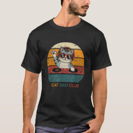 CAT DAD CLUB / Lustiger Retro-Musiker T-Shirt