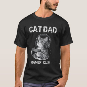 Cat Dad Gamer Club Retro-Gaming-Videospielspieler T-Shirt
