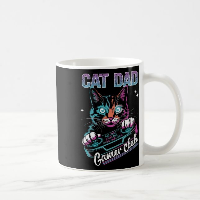 Cat Dad Gamer Club Video Games Gaming Cat Player F Kaffeetasse (Rechts)