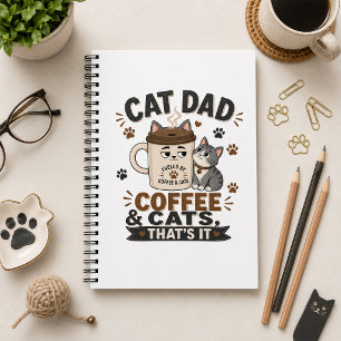 Cat Dad Kaffee und Katzen Das wars Lustiger Cat Da Notizblock
