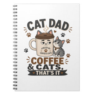 Cat Dad Kaffee und Katzen Das wars Lustiger Cat Da Notizblock