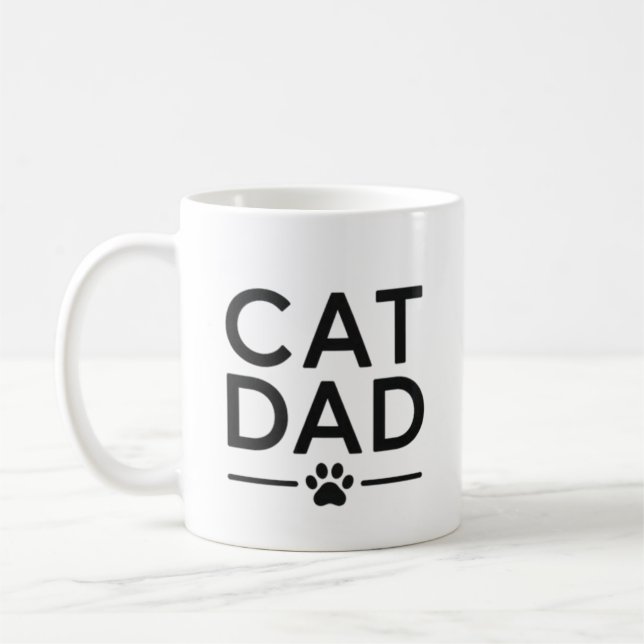 Cat Dad Minimal Clean Cat Lover Design Kaffeetasse (Links)