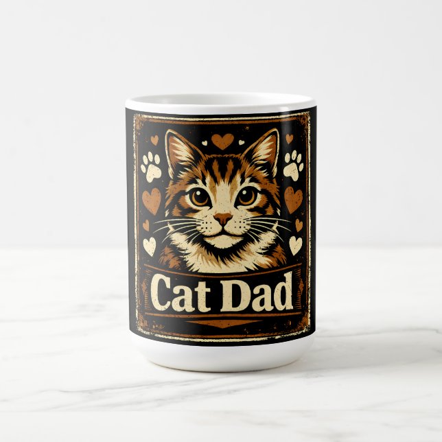 Cat Dad – Proud Feline Father Humor Love Kaffeetasse (Mittel)