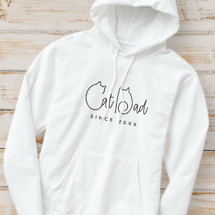 Cat Dad Seit 20XX Moderne einfache Typografie Hoodie