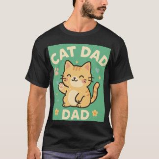 Cat Dad — Süße orange getigerte Cartoon-Katze mit T-Shirt