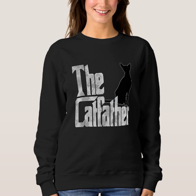 Cat Dad The Catfather Crazy Black Cat Father Kitty Sweatshirt (Vorderseite)