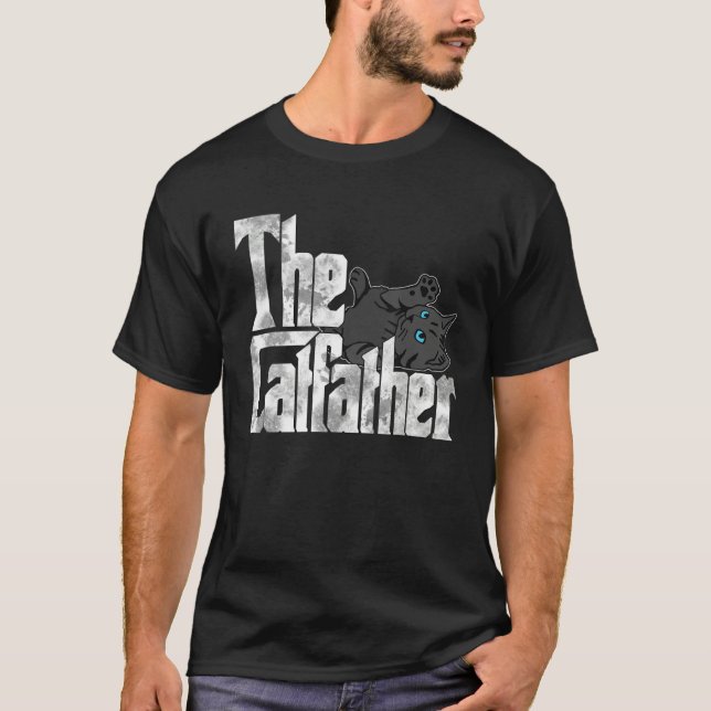 Cat Dad The Catfather Crazy Black Cat Father Kitty T-Shirt (Vorderseite)