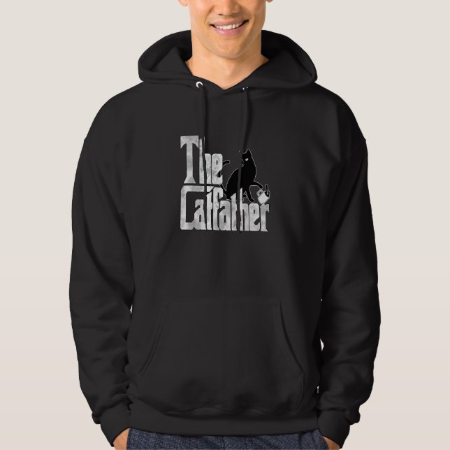 Cat Dad The Catfather Crazy Coffee Cat Father Kitt Hoodie (Vorderseite)