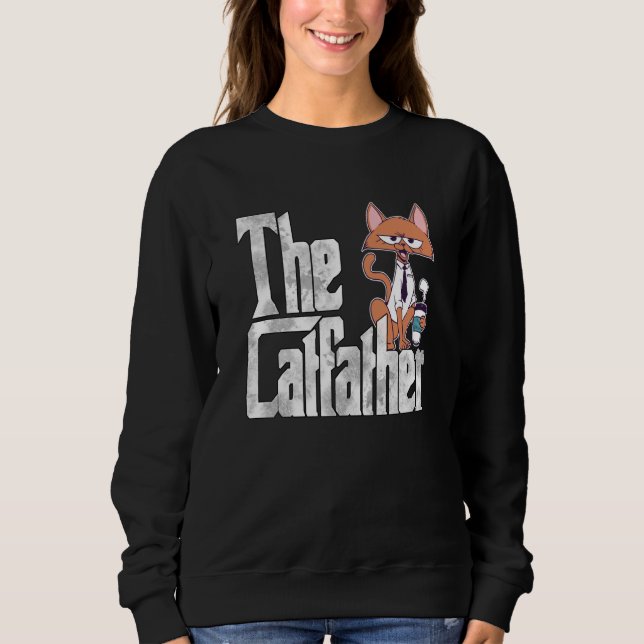 Cat Dad The Catfather Crazy Coffee Cat Father Kitt Sweatshirt (Vorderseite)