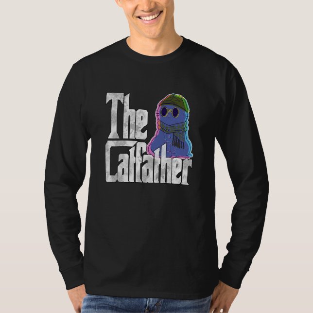 Cat Dad The Catfather Crazy Cool Cat Father Kitty  T-Shirt (Vorderseite)