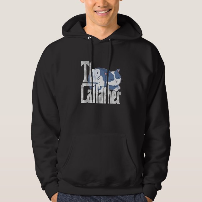 Cat Dad The Catfather Crazy Cute Cat Father Kitty  Hoodie (Vorderseite)