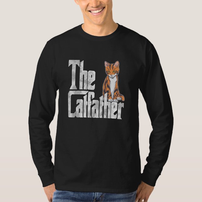 Cat Dad The Catfather Crazy Cute Cat Father Kitty  T-Shirt (Vorderseite)