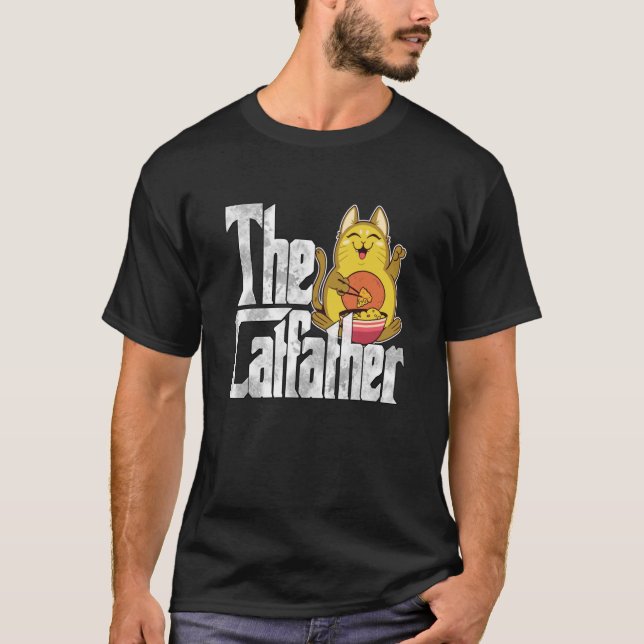 Cat Dad The Catfather Crazy Food Cat Father Kitty  T-Shirt (Vorderseite)