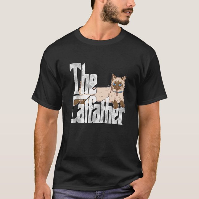 Cat Dad The Catfather Crazy Siamese Cat Father Kit T-Shirt (Vorderseite)