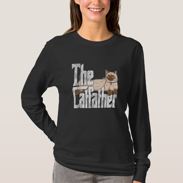 Cat Dad The Catfather Crazy Siamese Cat Father Kit T-Shirt (Vorderseite)