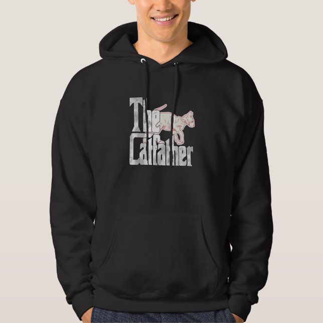 Cat Dad The Catfather Crazy Sphynx Cat Father Kitt Hoodie (Vorderseite)