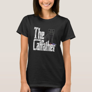 Cat Dad The Catfather Cute Black Cat Father Kitty T-Shirt
