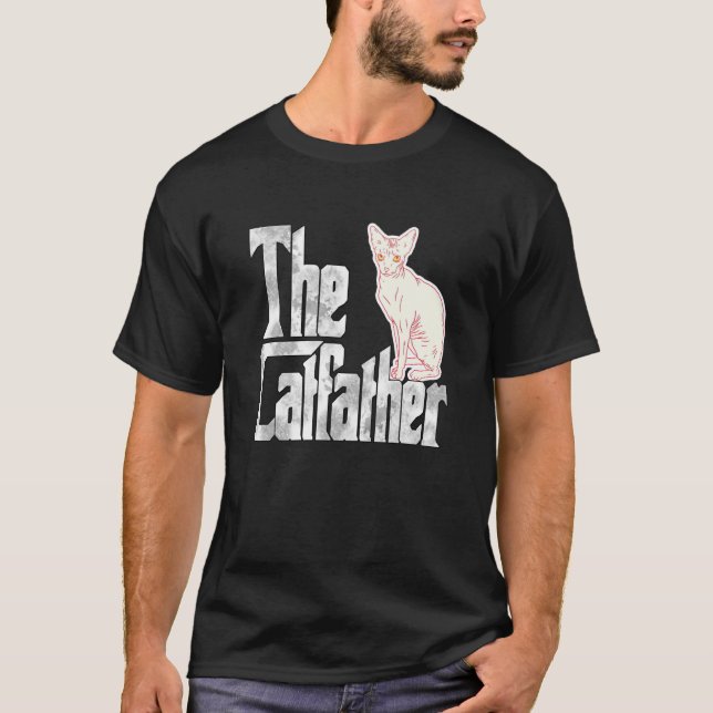 Cat Dad The Catfather Cute Sphynx Cat Father Kitty T-Shirt (Vorderseite)