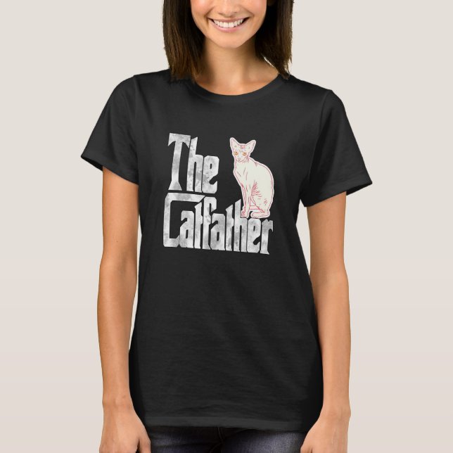 Cat Dad The Catfather Cute Sphynx Cat Father Kitty T-Shirt (Vorderseite)