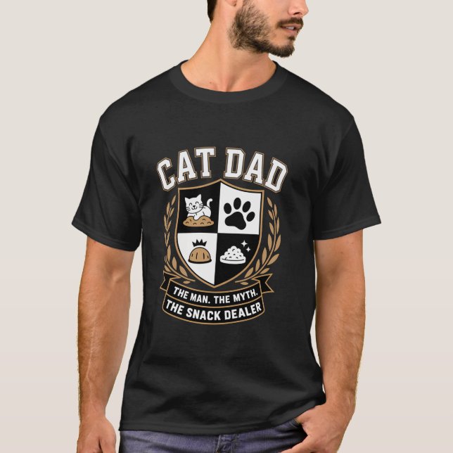 Cat Dad The Man Myth Snack Dealer Fathers Day Cat  T-Shirt (Vorderseite)