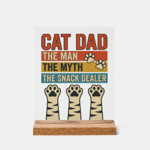 Cat Dad The Snack Dealer Vintage Cat Lover Shirt_1 Acrylschild