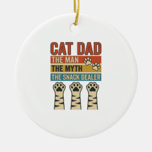 Cat Dad The Snack Dealer Vintage Cat Lover Shirt_1 Keramik Ornament