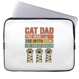 Cat Dad The Snack Dealer Vintage Cat Lover Shirt_1 Laptopschutzhülle