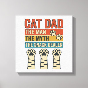 Cat Dad The Snack Dealer Vintage Cat Lover Shirt_1 Leinwanddruck