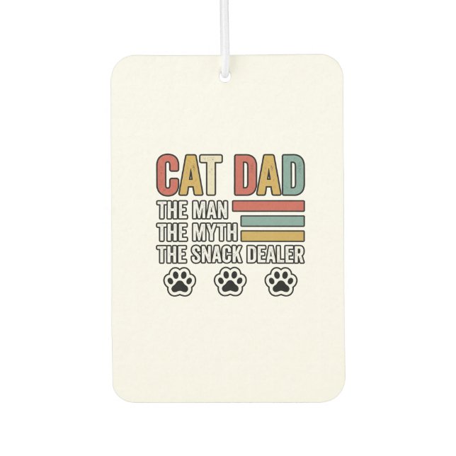 Cat Dad Vintage Lustiger Snackhändler-Shirt-Design Autolufterfrischer (Vorderseite)