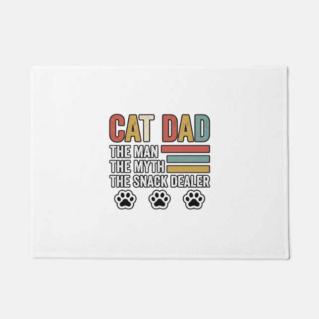Cat Dad Vintage Lustiger Snackhändler-Shirt-Design Fußmatte (Vorderseite)