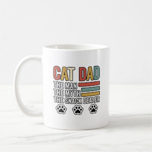 Cat Dad Vintage Lustiges Snack Dealer Shirt Design Kaffeetasse