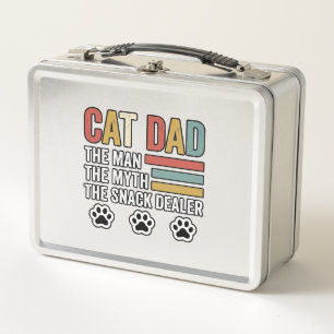 Cat Dad Vintage Lustiges Snack Dealer Shirt Design Metall Brotdose