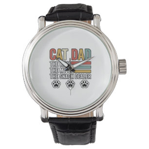 Cat Dad Vintage Lustiges Snack-Händler-Shirt-Desig Armbanduhr
